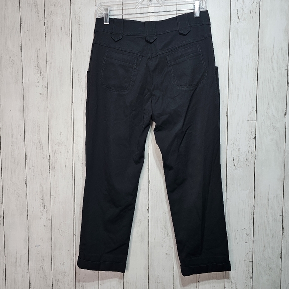 Vintage Hiroko Koshino Women's Black Cropped Cuffed Pants Size 40 (S/M)  Pockets - Picture 8 of 10